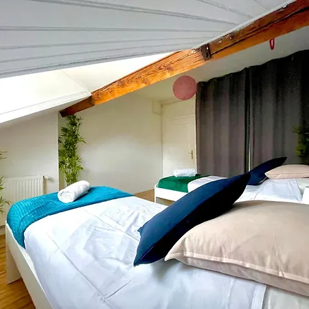 Bngo I Le Spacieux I 9 Personnes, Climatisation, Parking Gratuit, 3 Chambres, 6 Lits, Gare Partdieu, Centre De 아파트
